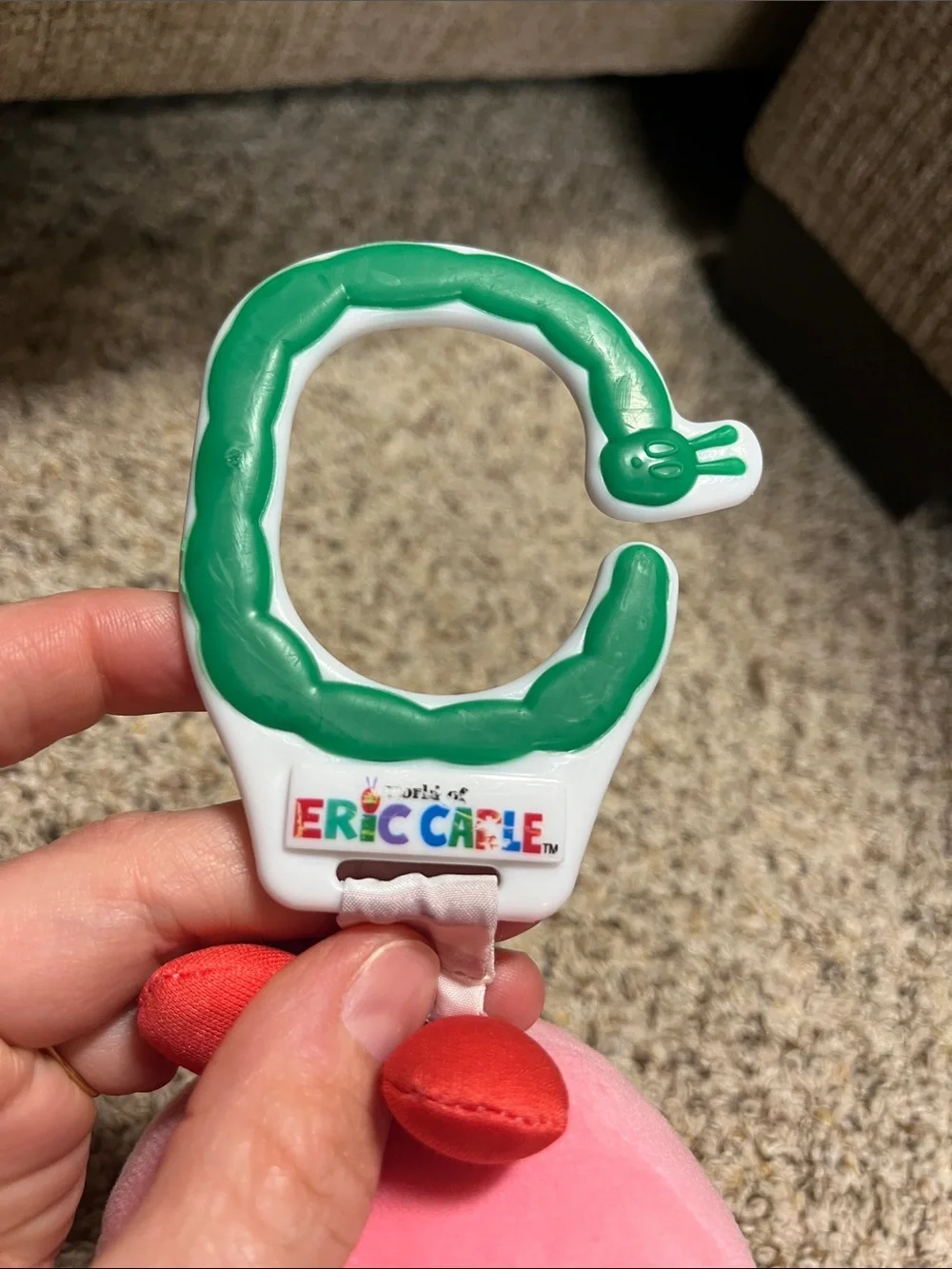 Eric Carle Pink Ladybug Sensory Plush Toy with Teether Rings